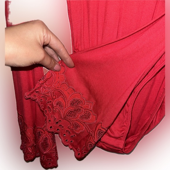 Free People XS ruby red body suit - Picture 2 of 4